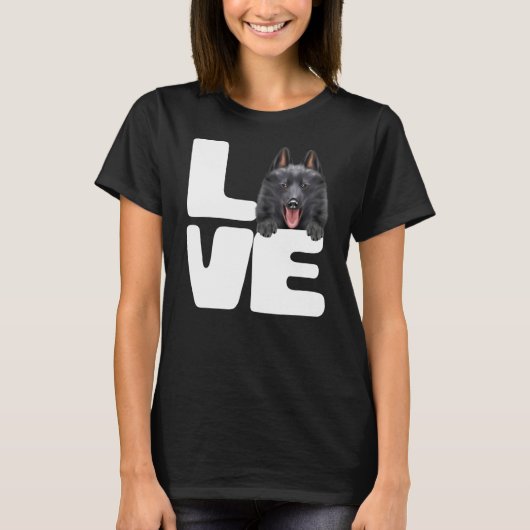 T-shirt J'Aime Mon Chien Schipperke (Devant)