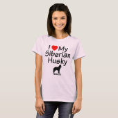 T-shirt J'Aime Mon Chien Sibérien Husky (Devant entier)