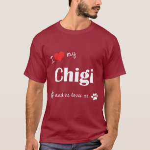 T-shirt J'aime mon Chigi (le chien masculin)