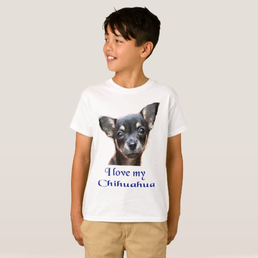 T-shirt J'aime mon Chihuahua (Devant entier)