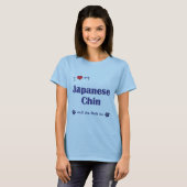 T-shirt J'aime mon Chin japonais (le chien femelle) (Devant entier)