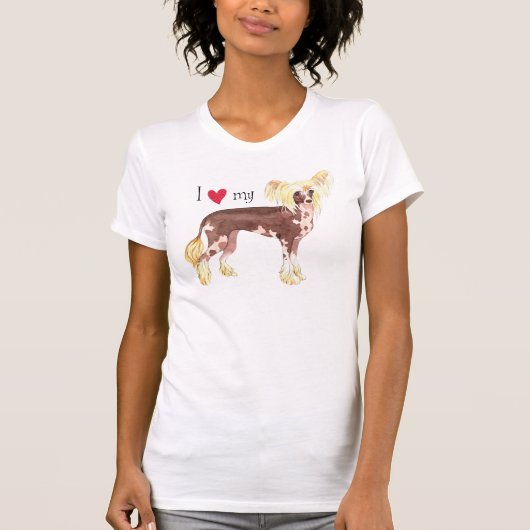 T-shirt J'aime mon chinois Crested (Devant)