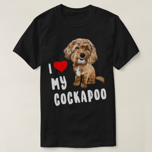 T-shirt J'Aime Mon Cockapoo Design Parfait Drôle Mignonne  (Design devant)