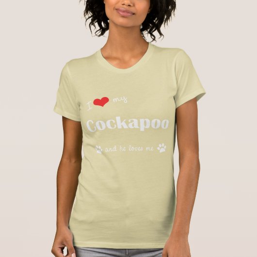 T-shirt J'aime mon Cockapoo (le chien masculin) (Devant)