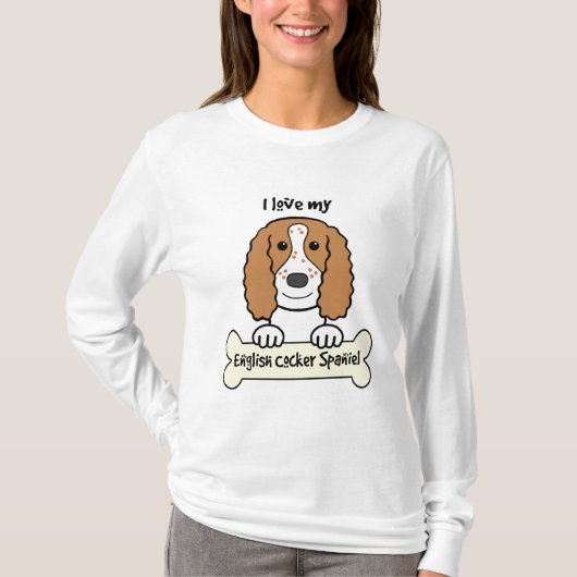 T-shirt J'aime mon cocker anglais (Devant)