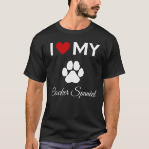 T-shirt J'aime mon Cocker Spaniel chien texte personnalisé
