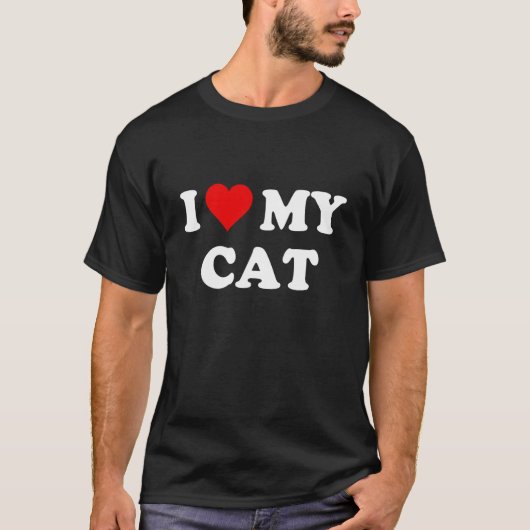 T-shirt J'aime mon coeur de chat (Devant)