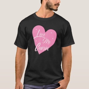 T-shirt J'aime mon coeur de cousin mon graphique de cousin