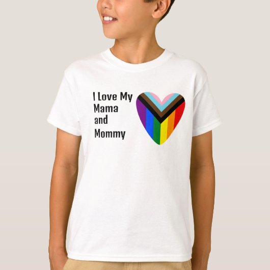 T-shirt J'aime mon coeur de mamans lesbiennes (Devant)