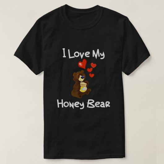 T-shirt J'Aime Mon Coeur D'Ours De Miel (Design devant)