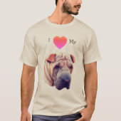 T-shirt J'Aime Mon Coeur Mon Chien Pei Shar (Devant)