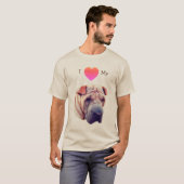 T-shirt J'Aime Mon Coeur Mon Chien Pei Shar (Devant entier)