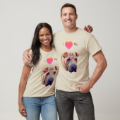 T-shirt J'Aime Mon Coeur Mon Chien Pei Shar (Unisexe)