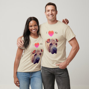 T-shirt J'Aime Mon Coeur Mon Chien Pei Shar