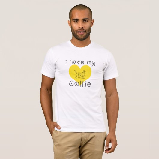T-shirt j'aime mon Collie (Devant entier)