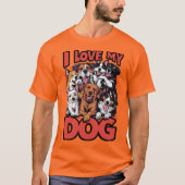 T-shirt J'aime mon concept de chien conception graphique (Devant)