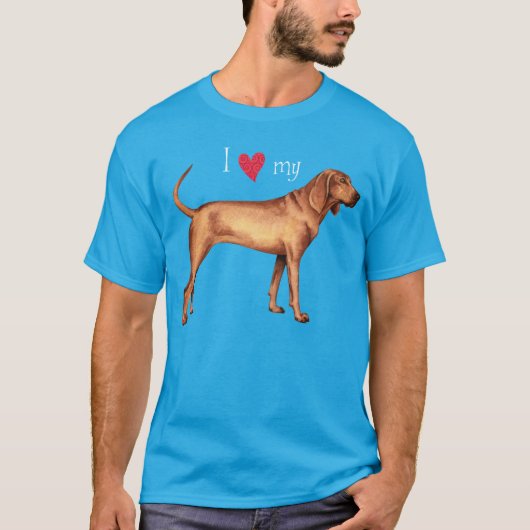 T-shirt J'aime mon Coonhound de Redbone (Devant)