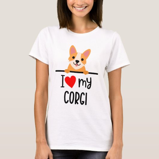 T-shirt J'Aime Mon Corgi (Devant)
