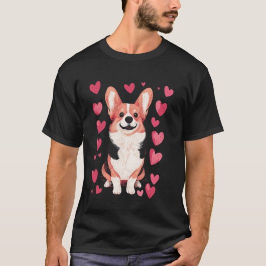 T-shirt J'aime mon Corgi (Devant)