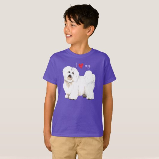 T-shirt J'aime mon coton de Tulear (Devant entier)