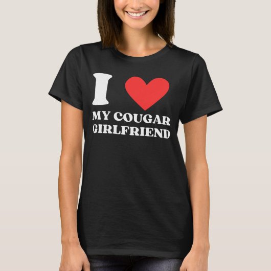 T-shirt J'Aime Mon Cougar Girlfriend I Heart My Cougar Gf (Devant)