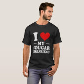 T-shirt J'Aime Mon Cougar Girlfriend J'Aime Ma Girlfriend (Devant entier)