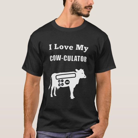 T-shirt J'Aime Mon Cow-culator Funny Math Calculator Pun (Devant)