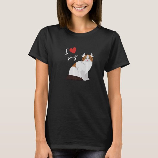 T-shirt J'aime mon Curl américain Chat pour chat (Devant)