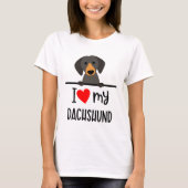 T-shirt J'Aime Mon Dachshund (Devant)
