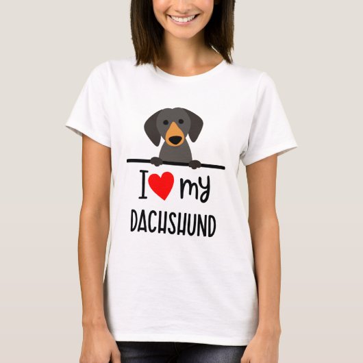 T-shirt J'Aime Mon Dachshund (Devant)