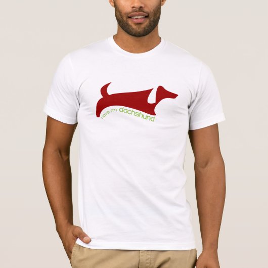 T-shirt j'aime mon dachshund (Devant)