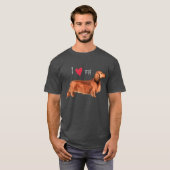 T-shirt J'aime mon Dachshund aux cheveux longs (Devant entier)