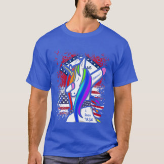 T-shirt j'aime mon design de licorne de dabbing d'Arkansas