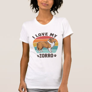T-shirt J'aime mon design vintage Zorro pour amoureux de c