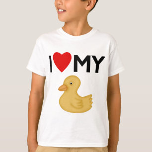 T-shirt J'Aime Mon Ducky De Caoutchouc