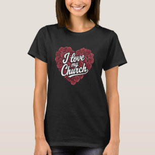 T-shirt J'aime mon église Citation religieuse catholique c