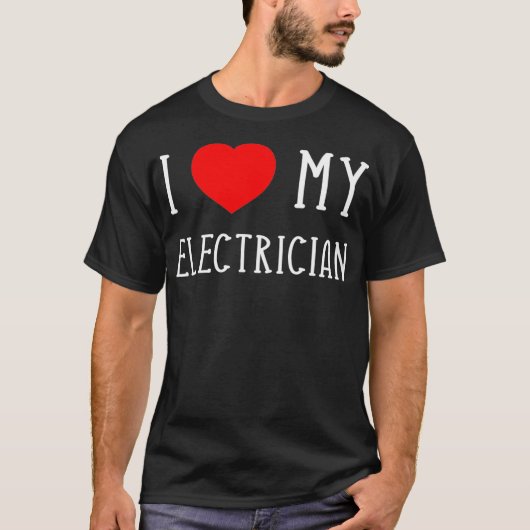 T-shirt J'Aime Mon Électricien Petite amie Épouse (Devant)