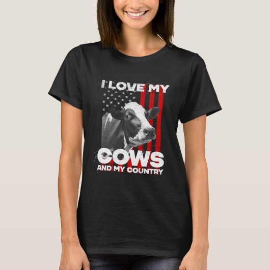 T-shirt J'aime mon élevage de vaches (Devant)