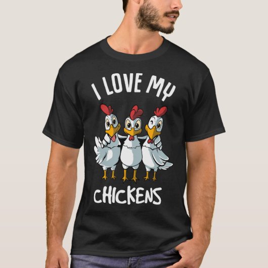 T-shirt J'aime mon éleveur de poulets (Devant)