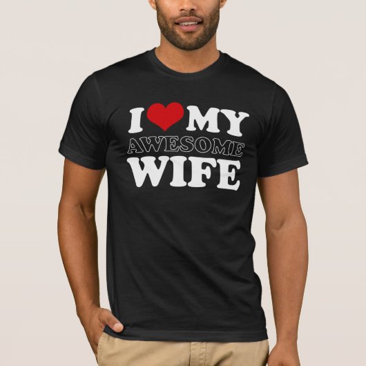 T-shirt j'aime mon épouse impressionnante (Devant)