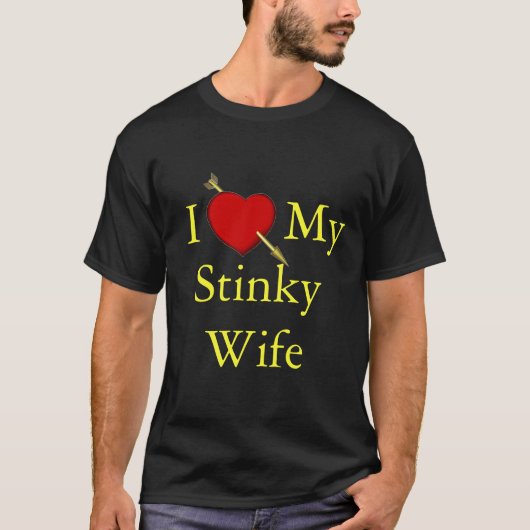 T-shirt J'aime mon épouse Stinky (Devant)