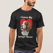 T-shirt J'Aime Mon Espagnol Russe Springer Chien Chien Chi (Devant)