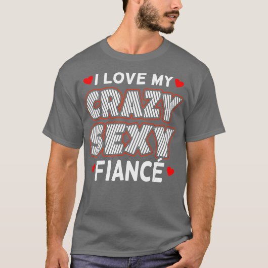 T-shirt J'Aime Mon Fiance Funny Engagé Fiancée Graphique (Devant)