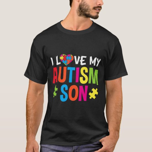 T-shirt J'Aime Mon Fils Autiste (Devant)