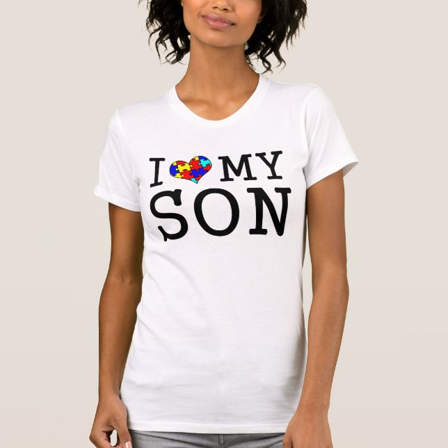 T-shirt J'aime mon fils autiste (Devant)