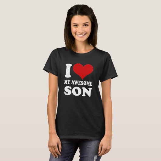T-shirt J'Aime Mon Fils Fils Fils Fils Fils Fils Fils Fils (Devant entier)