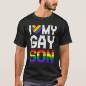 T-shirt J'Aime Mon Fils Gay Gay pride Lgbt Lesbian Maman P (Devant)