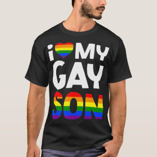 T-shirt J'Aime Mon Fils Gay Maman Papa Famille LGBTQ Gay p