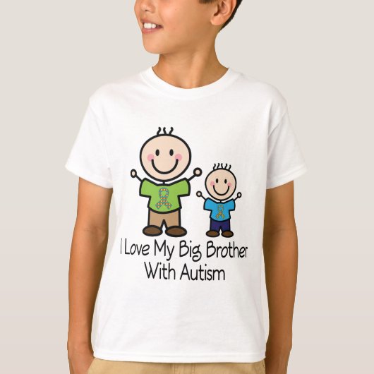 T-shirt J'aime mon frère avec l'autisme (Devant)