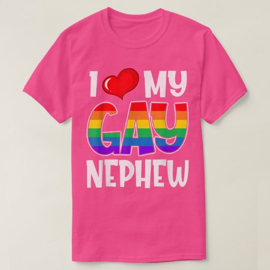 T-shirt J'aime mon gai Nephew LGBT Gay pride Mois Soutien (Design devant)